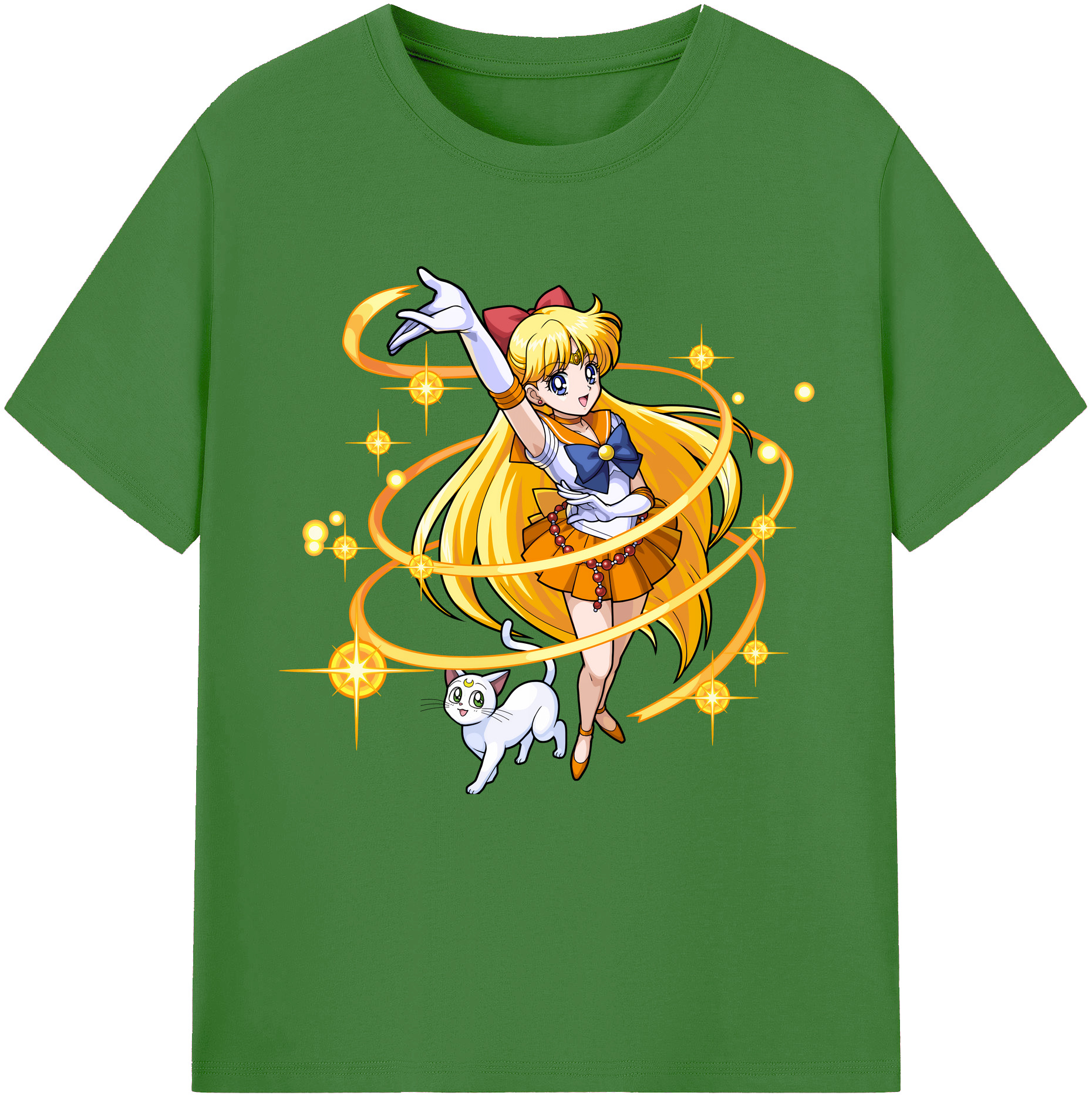 （画像用） 美少女戦士セーラームーン 愛野 美奈子 あいの みなこ Sailor Moon Aino Minako レディースカジュアルプリントTシャツ（綿100％）
